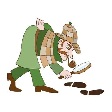 Detective on a white background Stock Illustration