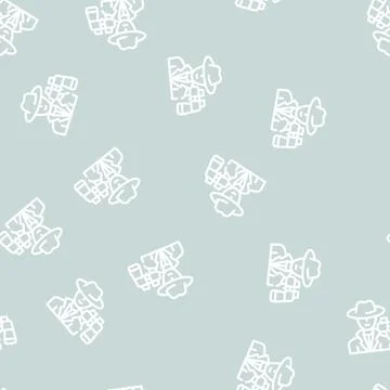 Detective worker line vector seamless pattern flat 스톡 일러스트