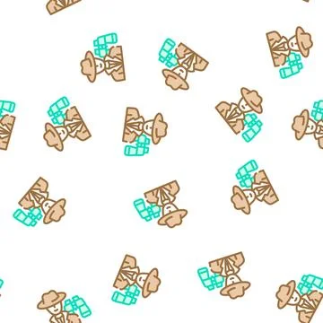 Detective worker vector seamless pattern Stock Illustration