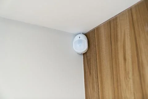 Detector is device for signal when a controlled environmental parameter changes. Stock Photos