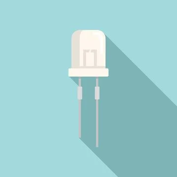 Detector diode icon flat . Led bulb Stock Illustration