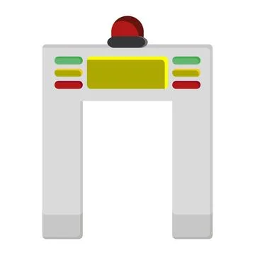 Detector gate icon in Flat Style. Color Fill Stock Illustration