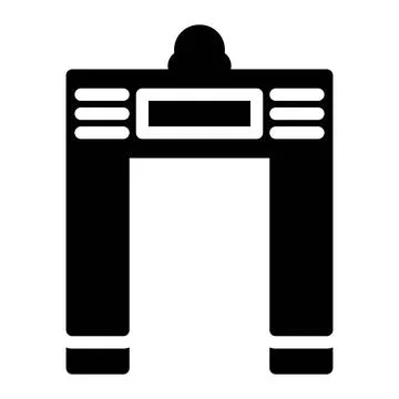 Detector gate icon in Glyph Style. Black Fill Stock Illustration