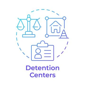 Detention centers blue gradient concept icon Stock Illustration