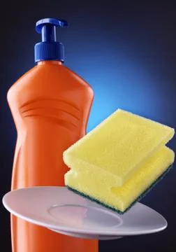Detergent and sponge Stock Photos