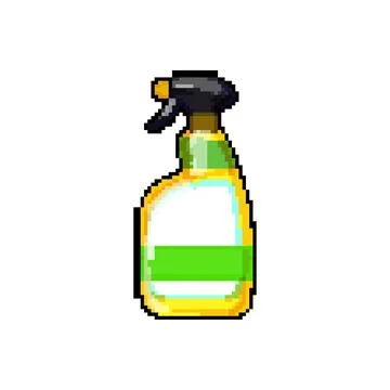 Detergent bathroom cleaner pixel art vector illustration Stock Illustration