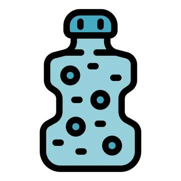 Detergent bottle with measuring lines and bubbles depicting laundry icon Stock Illustration