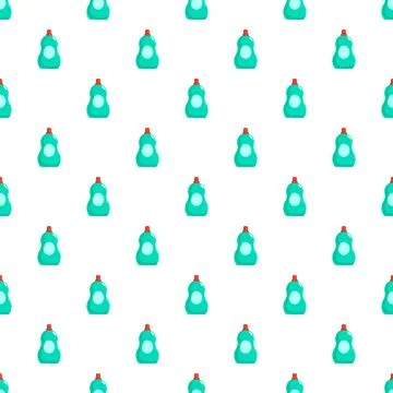Detergent bottle seamless pattern for cleaning theme Stock Illustration