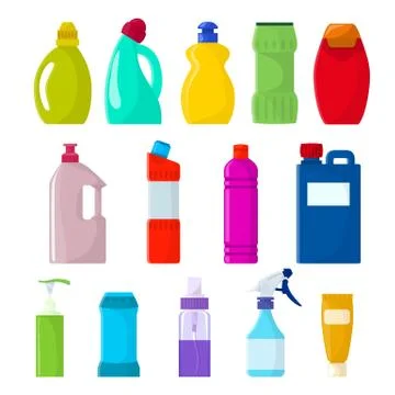 Detergent bottle vector plastic blank container with detergency liquid and Ilustração Stock