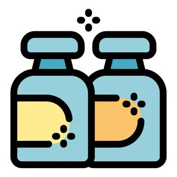 Detergent bottles sparkling cleanliness for laundry or dishes Stock Illustration