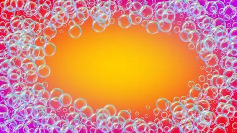 Detergent foam. Soap bath bubble and suds for bathtub. Shampoo. Stock Illustration