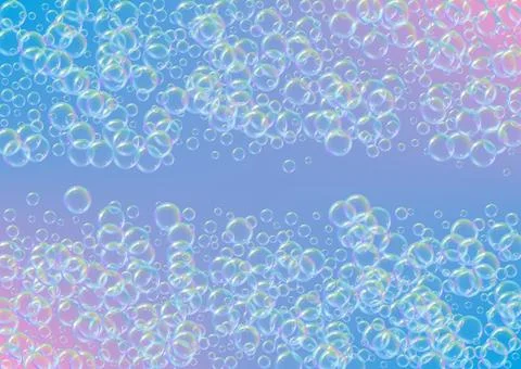 Detergent foam. Soap bath bubble and suds for bathtub. Shampoo. Stock-Illustration