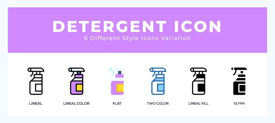 Detergent icon vector design illustration in trendy style Illustrazione stock