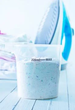 Detergent for a laundry washer Stock Photos