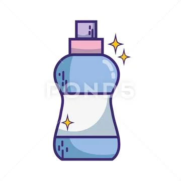 Detergent liquid plastic bottle to clean house Stock Illustration
