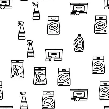 Detergent Organic Laundry Soap Vector Seamless Pattern 스톡 일러스트