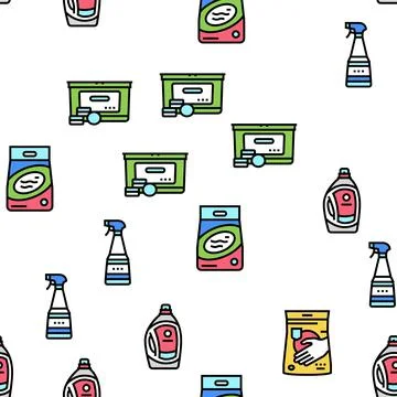 Detergent Organic Laundry Soap Vector Seamless Pattern Illustrazione stock