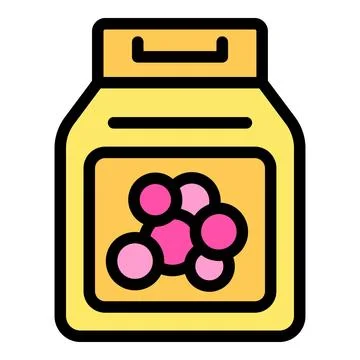 Detergent package with pink soap bubbles logo representing cleanliness Stock Illustration
