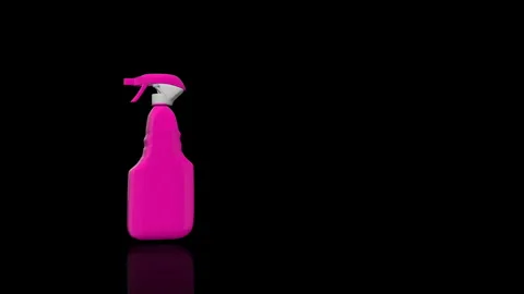 Detergent spray bottle turns on itself Stock Footage 253676496