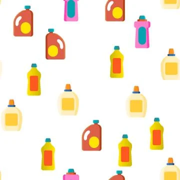 Detergent, Washing Liquid Vector Seamless Pattern Stockillustratie