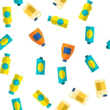 Detergent, Washing Liquid Vector Seamless Pattern Illustrazione stock