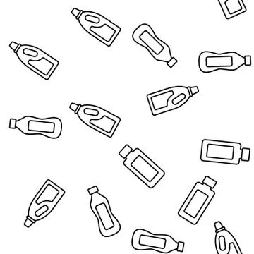 Detergent, Washing Liquid Vector Seamless Pattern Stock Illustration