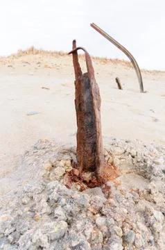 Deteriorating iron beams Stock Photos