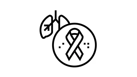 Deterioration of lung function in hiv infected patients line icon animation Stock Footage 157340534
