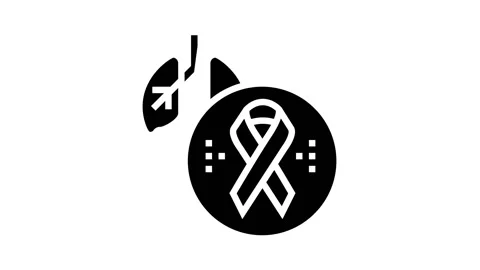 Deterioration of lung function in hiv infected patients glyph icon animation Stock Footage 157341483