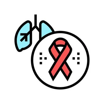 Deterioration of lung function in hiv infected patients color icon vector Illustrazione stock