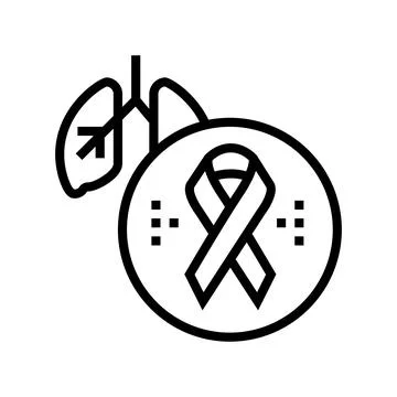 Deterioration of lung function in hiv infected patients line icon vector Stock Illustration