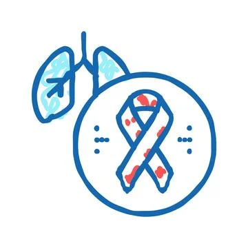 Deterioration of lung function in hiv infected patients doodle icon sketch ve Stock Illustration