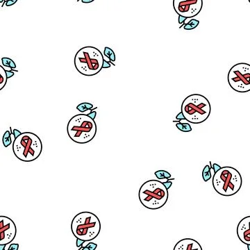 Deterioration of lung function in hiv infected patients vector seamless patte Stock Illustration