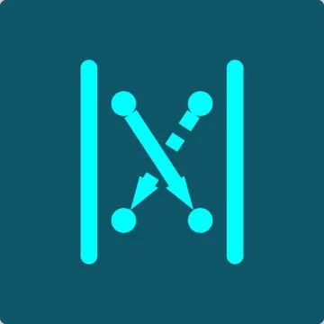 Determinant Icon – Matrix Bars with Crossed Diagonal Arrows Stock Illustration