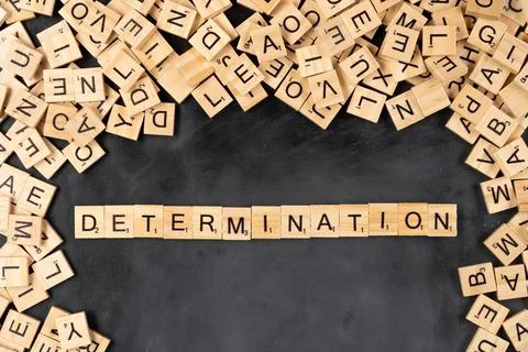 Determination Scrabble Tiles 스톡 사진