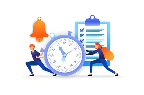 Determine and manage time. complete work deadlines to streamline business. sp Stock Illustration