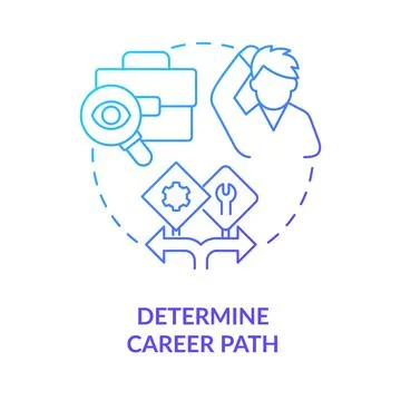 Determine career path blue gradient concept icon Stock Illustration