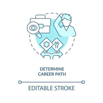 Determine career path turquoise concept icon Stock Illustration
