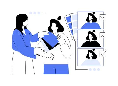 Determine color type appearance isolated cartoon vector illustrations. Ilustración de archivo