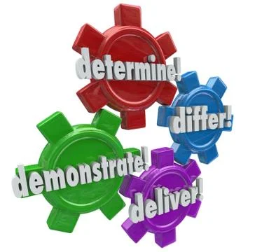 Determine differ demonstrate deliver four steps winning new customers 스톡 일러스트