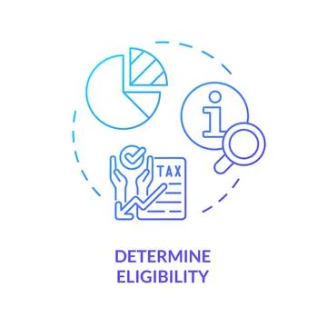 Determine eligibility blue gradient concept icon Stock Illustration
