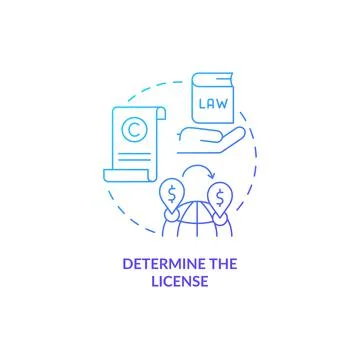 Determine license blue gradient concept icon Stock Illustration