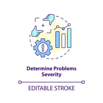 Determine problems severity concept icon Stock Illustration