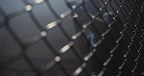 Determined boxer practicing in boxing studio 스톡 동영상 108549168