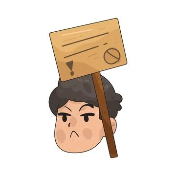 Determined face protester illustration Stock Illustration