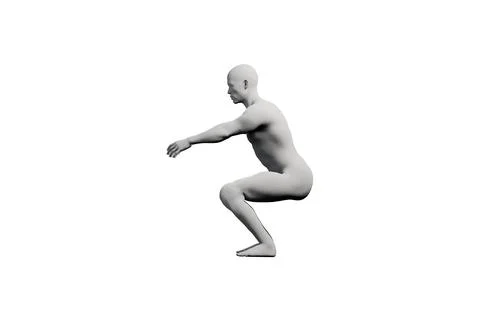 Determined figure model reaching out in white studio Stock Illustration