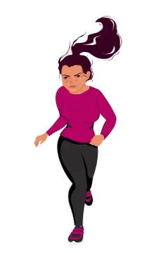 Determined Girl Runner Stock Illustration