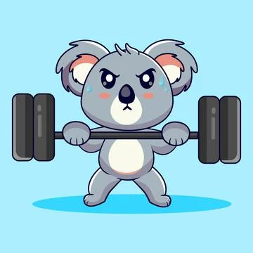 Determined Koala Weightlifter Vector Illustration Stock-Illustration