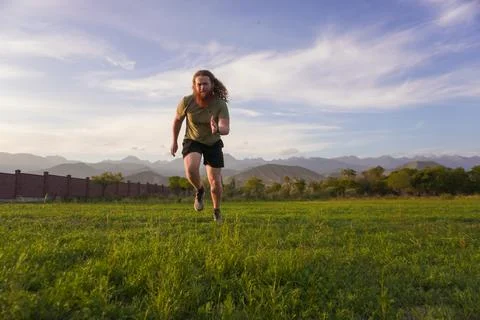 A determined man with a beard Stock Photos
