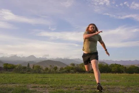 A determined man with a beard Stock Photos